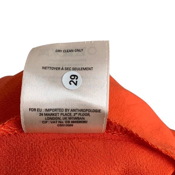 Anthropologie Maeve Cameron Dress Size L Rib Knit Sleeveless Asymmetrical Orange - Picture 8 of 8